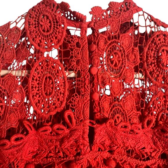 Tularosa Clayton Red Crochet Lace Mini Dress Size XS - Picture 8 of 11